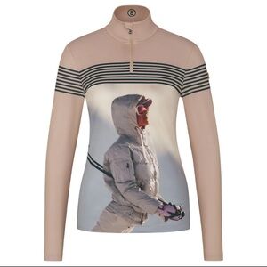 NWT Bogner Beline1 First Layer Zip Neck Top Skier Caramello Women’s Size 6 Small
